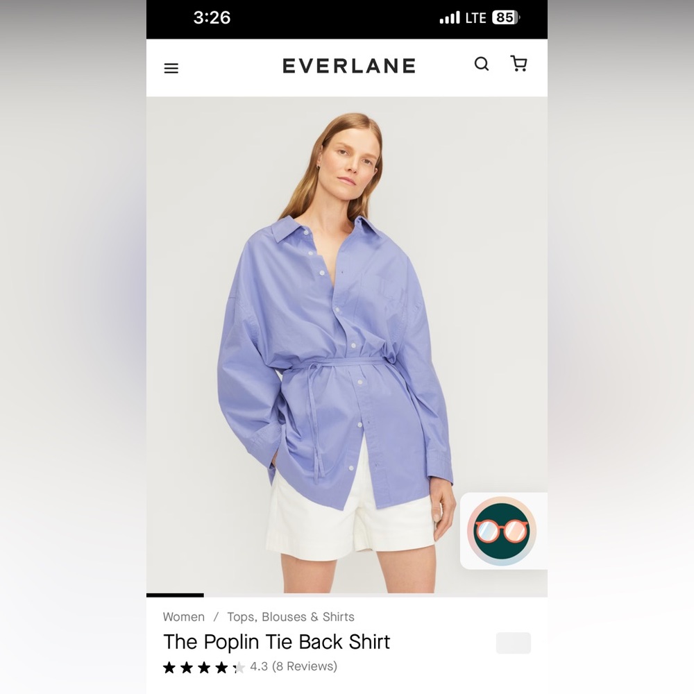 Poplin Tie Back Shirt